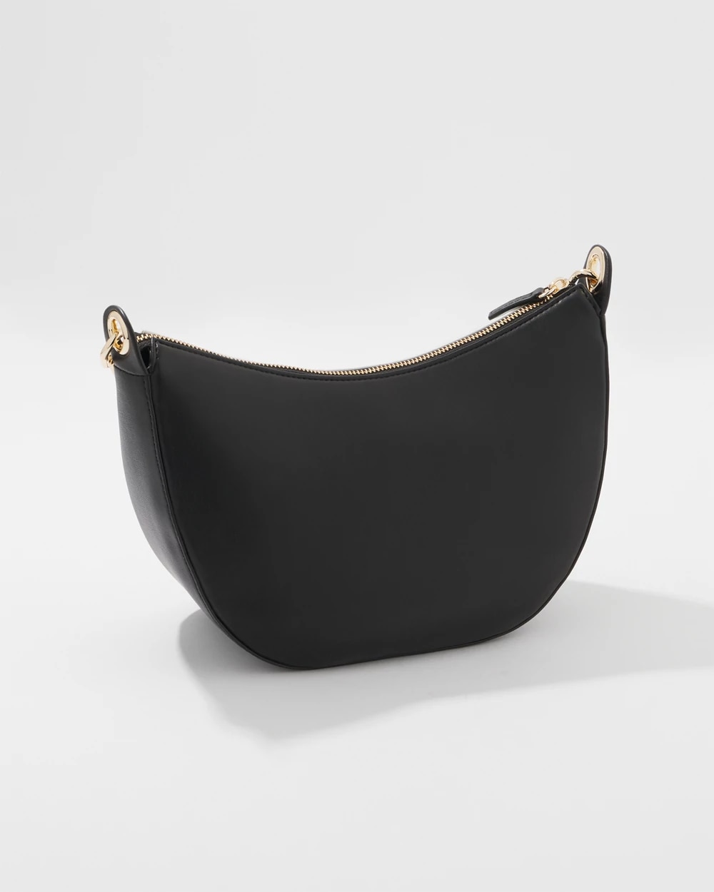 ☆ ☆ Here Black White CKJ Sherpa Small Crescent White House Black Market Black + White Crescent Shoulder Bag